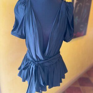 NWT! Love Spray Draped Wrap Peplum Top – Size L